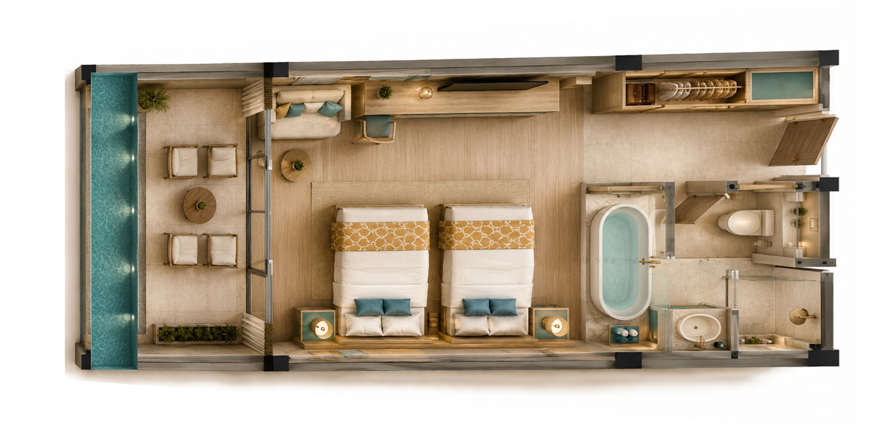 Seaside Pool Access Room floor plan